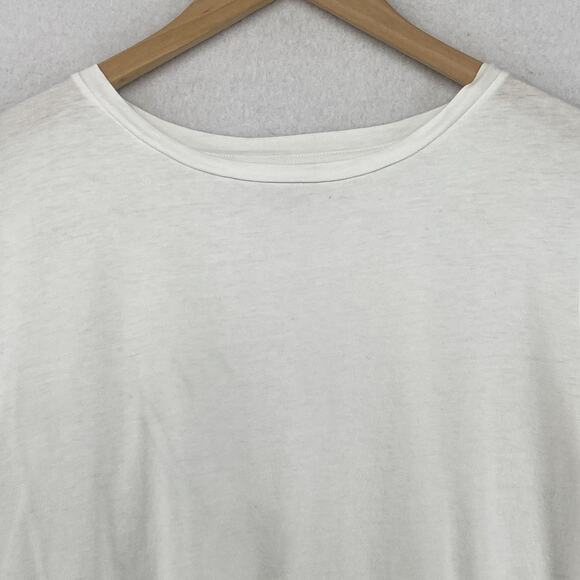 EILEEN FISHER Top M Slub Organic Cotton Jersey Crewneck Short Sleeve Basic White - Picture 4 of 13